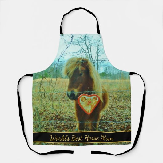 世界の馬最高の母のペットフォト エプロン (正面)