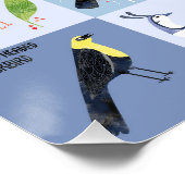 世界の鳥たちの水彩画アート ポスター (コーナー)