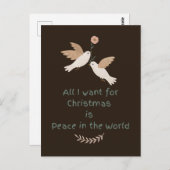 世界の鳩の中でクリスマスの平和を望むもの ポストカード (正面/裏面)