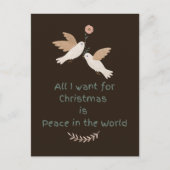 世界の鳩の中でクリスマスの平和を望むもの ポストカード (正面)