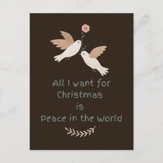 世界の鳩の中でクリスマスの平和を望むもの ポストカード (正面)