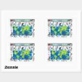 世界の鶴 長方形シール (シート)