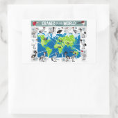 世界の鶴 長方形シール (バッグ)