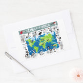 世界の鶴 長方形シール (封筒)