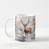 世界の鹿最高の狩りクリスマス コーヒーマグカップ (左)