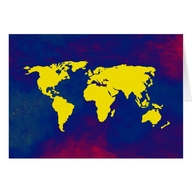 世界の黄色い地図 (正面横)
