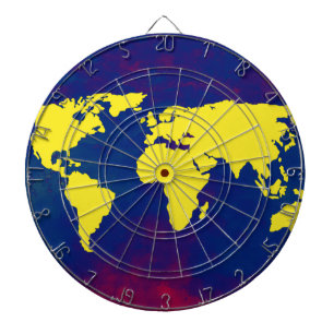 世界の黄色い地図 ダーツボード