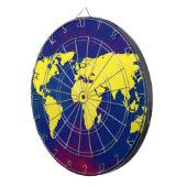 世界の黄色い地図 ダーツボード (正面右)