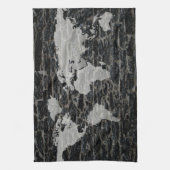 世界の黒い壁 キッチンタオル (縦)