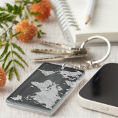 世界の黒板の地図 キーホルダー (正面右)