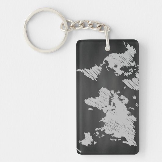 世界の黒板の地図 キーホルダー (正面)