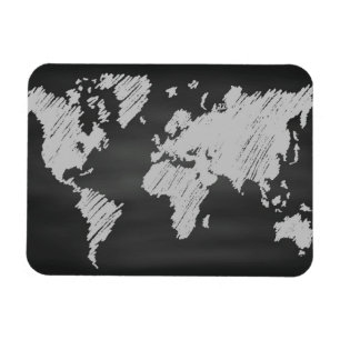世界の黒板の地図 マグネット