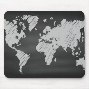 世界の黒板地図 マウスパッド