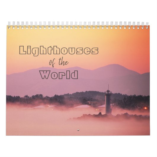 世界の12ヶ月のカレンダーの灯台 カレンダー (カバー)