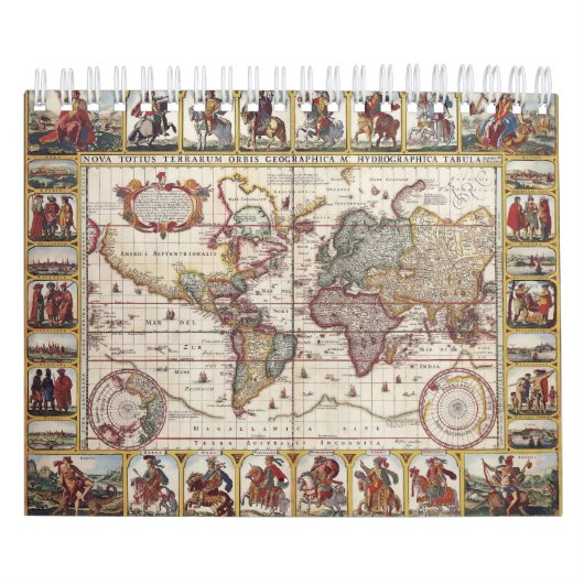 世界の1652地図、Donckerの海の地図書の世界地図 カレンダー (カバー)