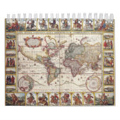 世界の1652地図、Donckerの海の地図書の世界地図 カレンダー (カバー)