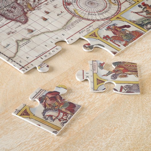 世界の1652地図、Donckerの海の地図書の世界地図 ジグソーパズル (側面)