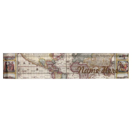 世界の1652地図、Donckerの海の地図書の世界地図 デスクネームプレート (正面)