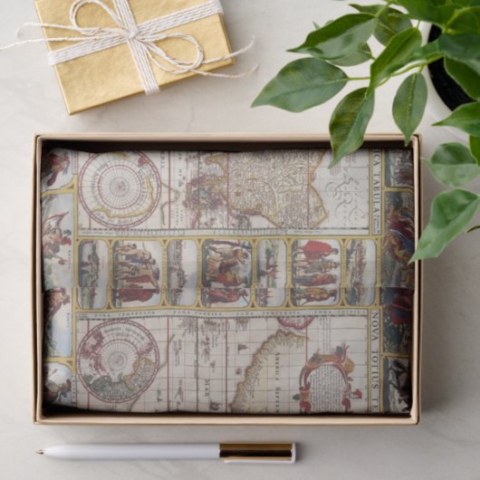 世界の1652地図、Donckerの海の地図書の世界地図 薄葉紙 (ギフト)