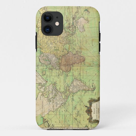 世界の1778年のBellinの航海のな図表か地図 Case-Mate iPhoneケース (裏面)