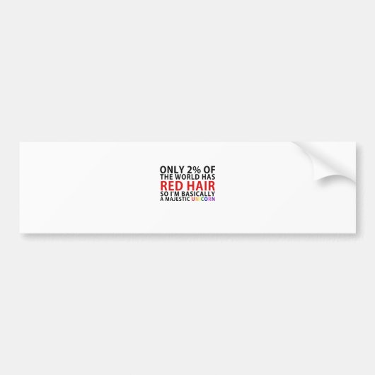 世界の2%だけ赤い毛そうImがあります バンパーステッカー (正面)