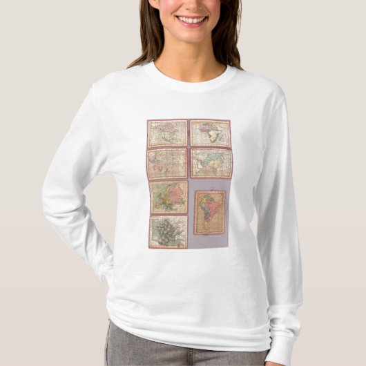 世界の7つのパズルの地図 Tシャツ (正面)