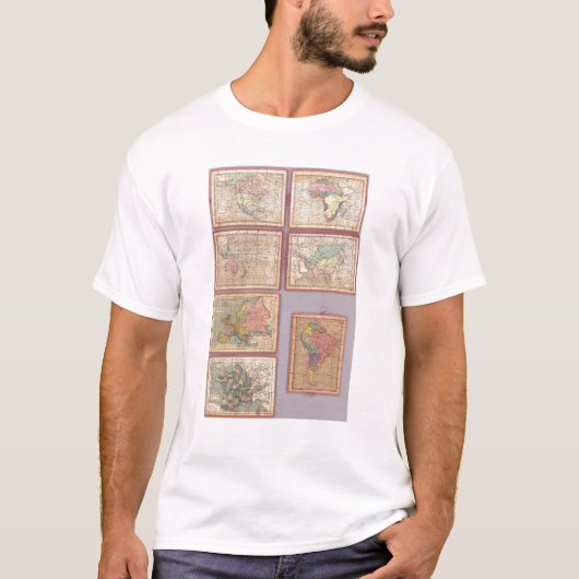 世界の7つのパズルの地図 Tシャツ (正面)