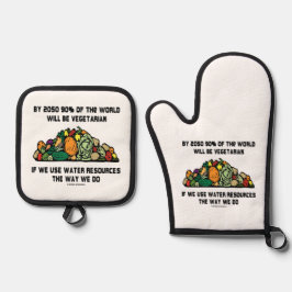 世界の90%がベジタリアン 鍋つかみ&鍋敷きセット