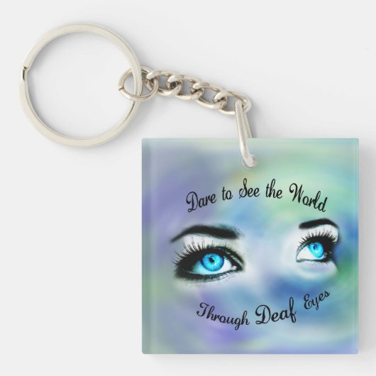 世界の…正方形のアクリルのkeychainを見ることを敢えてして下さい キーホルダー (正面)