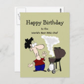 世界のBBQシェフ最高のおもしろい引用文誕生日グリーティング ポストカード (正面/裏面)