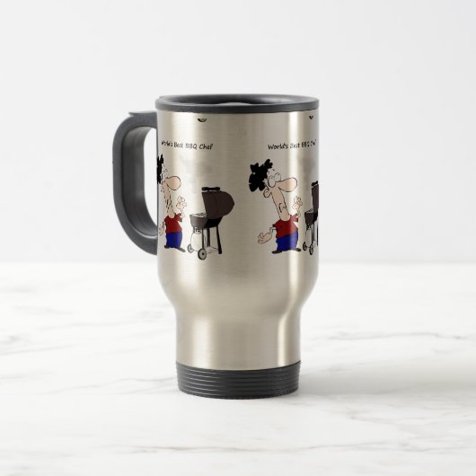 世界のBBQ最高のシェフおもしろい引用文 トラベルマグ (正面左)