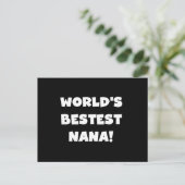 世界のBestestナナの白黒Tシャツ ポストカード (スタンド正面)