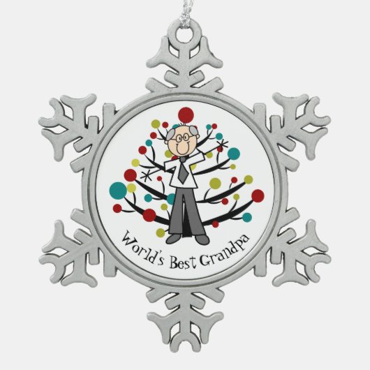 世界のBestGrandpaの雪片のオーナメント スノーフレークピューターオーナメント (正面)