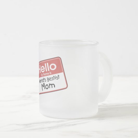 世界のBestistのお母さんのTシャツおよびギフト フロストグラスマグカップ (正面右)