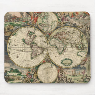 世界のGerardヴァンSchagen's Map、1689年 マウスパッド