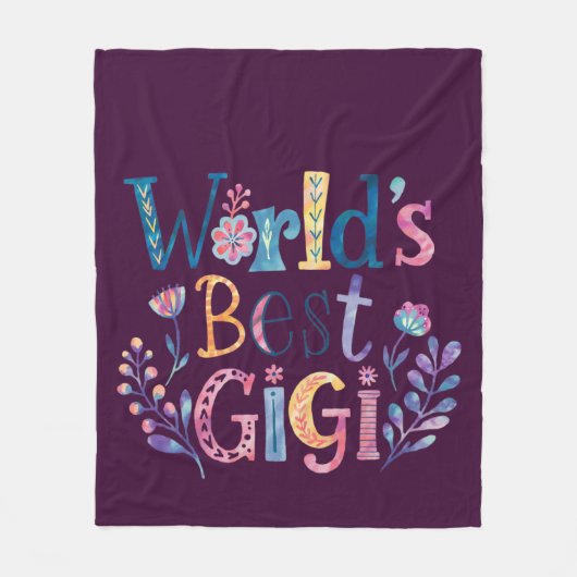 世界のGIGIおばあちゃん最高のギフト誕生日クリスマス フリースブランケット (正面)