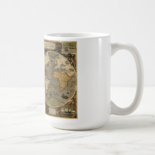 世界のJodocus Hondius 1595の地図 コーヒーマグカップ