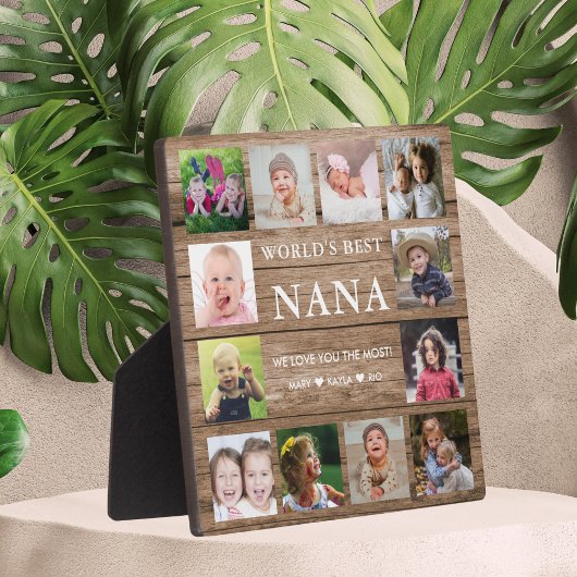 世界のNana Grandkids最高の写真コラージングウッド フォトプラーク