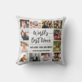 世界のNana Grandkids最高の 12写真コラージュ クッション (正面)