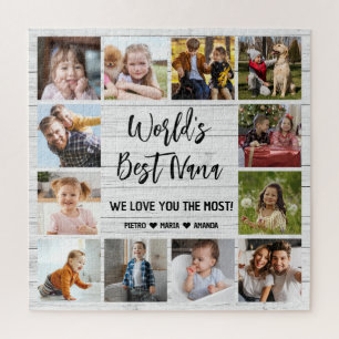 世界のNana Grandkids最高の 12写真コラージュ ジグソーパズル