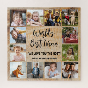 世界のNana Grandkids最高の 12写真コラージュ ジグソーパズル