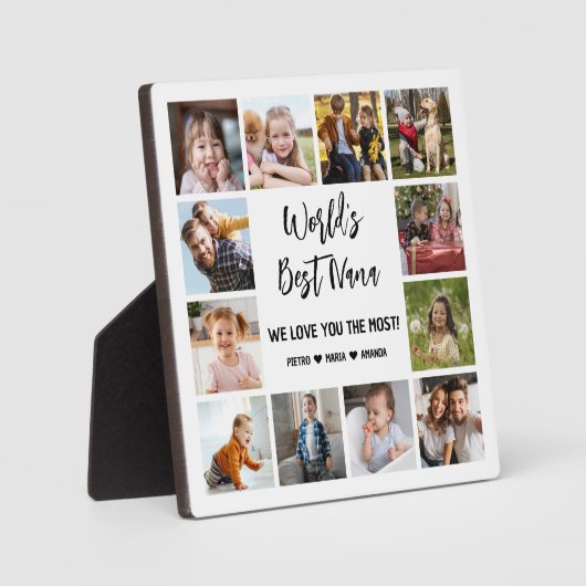 世界のNana Grandkids最高の 12写真コラージュ フォトプラーク (正面)