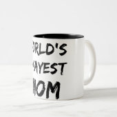 世界のOkayestのお母さんのマグ ツートーンマグカップ (正面右)