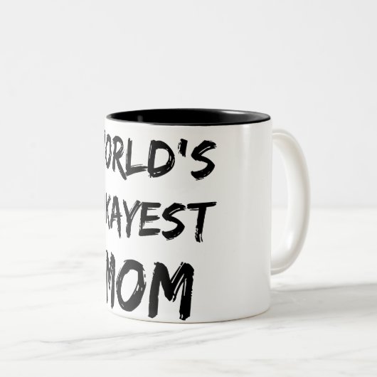世界のOkayestのお母さんのマグ ツートーンマグカップ (正面右)