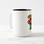 世界のOkayestのお母さんのマグ ツートーンマグカップ (正面左)