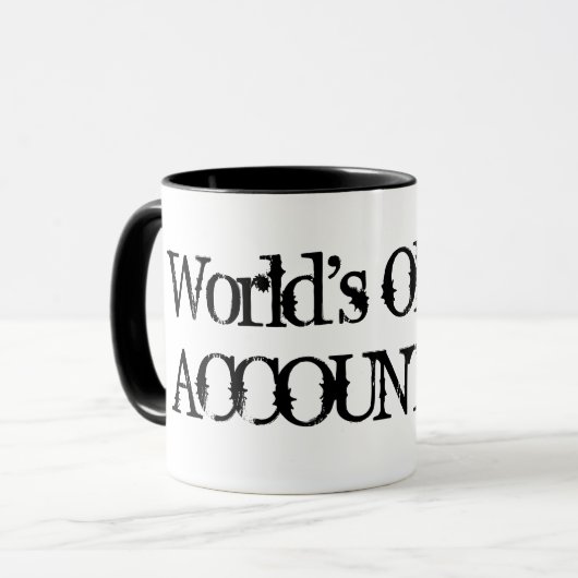 世界のOkayestの会計士|のおもしろいなコーヒー・マグのユーモア マグカップ (正面左)