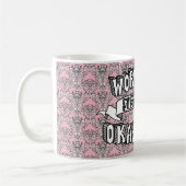 世界のOkayestの姉妹のおもしろいな文字の花柄のマグ コーヒーマグカップ (左)