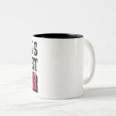 世界のOkayestの姉妹-3Dのタイポグラフィのピンクの姉妹 ツートーンマグカップ (正面右)