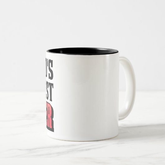 世界のOkayestの姉妹-3Dのタイポグラフィのピンクの姉妹 ツートーンマグカップ (正面右)