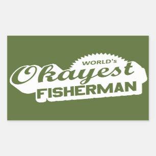 世界のOkayestの漁師 長方形シール